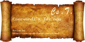 Cservenák Tünde névjegykártya